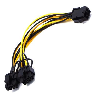 China COMPUTER PCI Express ATX 6pin to dual 8 pin splitter 6+2 pin PCI-E cables pcie splitter other computer accessories for sale