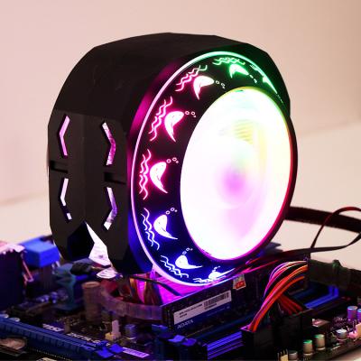 China Custom Processor Copper Tube RGB CPU Cooler RGB Computer Heatsink With Dual Fan for sale