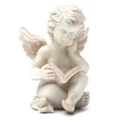 China 2021 Europe cute new design garden craft reading status decoration craft garden ornament angel for sale