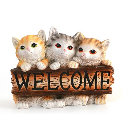 China Art Decor New Garden Ornament Cat Shaped Polyresin Made Outdoor Decoration and Home Garden for sale