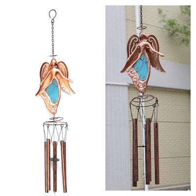 China 2021 New Garden Ornament Europe Style Wholesale Metal Angel Wind Chime for sale