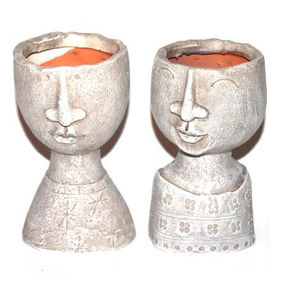 China Ceramic Coastal Garden Decorative Waterproof Nordic Vase For Succulent Plants Garden Outdoor Ornament for sale