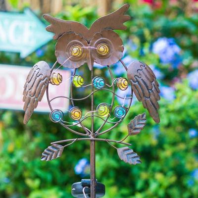 China Europe Hot Sales Waterproof Owl Stake Metal Garden Ornament Solar Light For Garden Outdoor Lighting Yard for sale