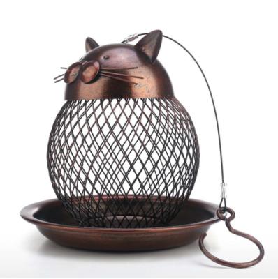 China Non-automatic Bird Feeder Low Price Wholesale Metal Made Solar Bird Feeder Copper Garden Decor Bird Feeder for sale