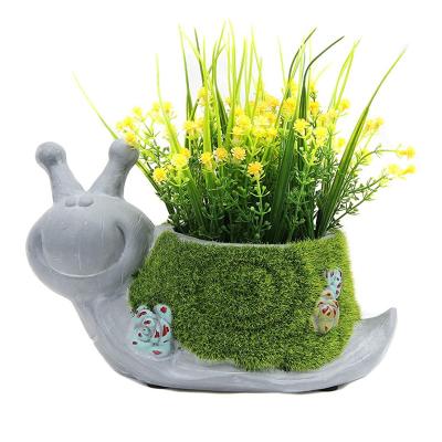 China Design QLC164 Modern Attractive Decorative Plant Pots Snail Shape Plant Pots Ceramic Flower Garden Plant Pots Wholesale for sale