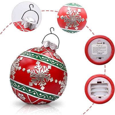 China Chirstmas Decor Polyresin Christmas Decoration with LED Lights Tree Ornaments Christmas Balls Ornaments 2021 for sale