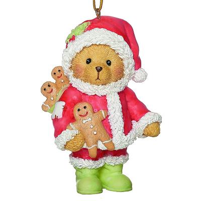 China 2021 Sublimation Resin Christmas Ornaments Mini Bear Design Christmas Chirstmas Decor Wholesale Decoration for sale