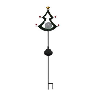 China Garden Holiday Metal Solar Stake For Christmas Tree Shape Decorator Solar Light Christmas Solar Stake for sale