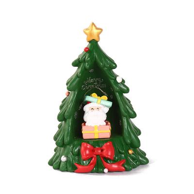 China Newest X'mas Christmas Tree Ornaments 2021 Polyresin Snowman and Santa Lights Christmas Ornament for sale