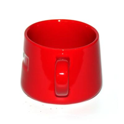 China QLC160 Red Color Ceramic Mug Viable Best Selling Reusable Coffee Mug for sale