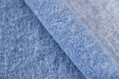 China Light Blue Wool Knitted Solid Color Fabric For Winter Coat 610G / M Weight for sale