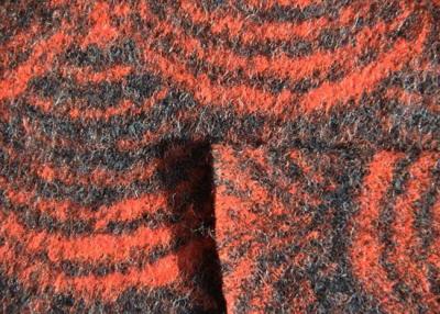 China Waterproof Orange Color Faux Wool Fabric , Worsted Wool Boucle Fabric for sale