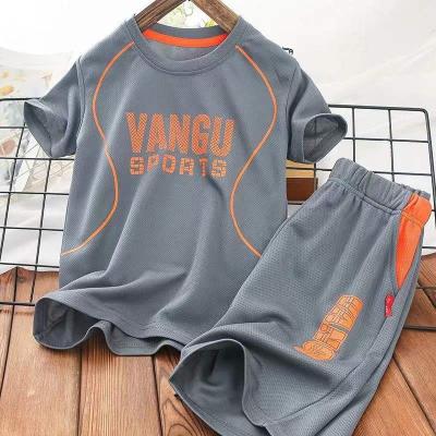 China Vintage 2022 Summer Little Baby Boy 2 Piece Short Clothing Set Kids Two Piece Kids Clothes Sports Kids Clothing Set for sale