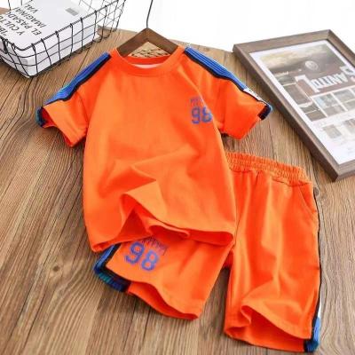 China Vintage Boys And Girls Summer New 2021 Suit Kids And Teens Short Sleeves Baby's Clothing Set Boy for sale