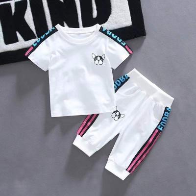 China Vintage 2-8 Years Kids Clothes Casual 100% Cotton 2 Piece Suit Kids Sports T-shirt Shorts Summer Girls Dress Sets for sale