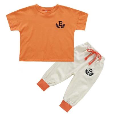 China Vintage Summer Clothing Kids Short Sleeve Pajamas Set Lounge Casual Tracksuit Suits Single Blank Kids Shorts Sets for sale