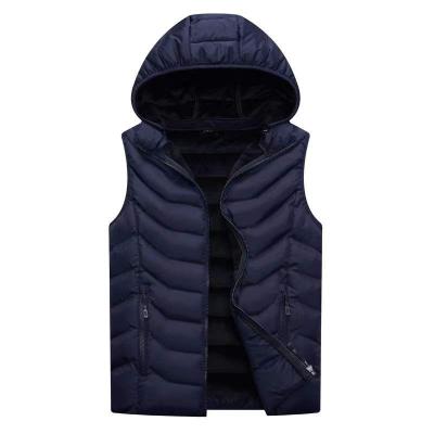 China Custom Hooded Sleeveless Anti-Wrinkle Outwear Winter Jackets Mens Stripper Vest for sale