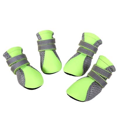 China Durable Breathable Dog Outdoor Walking Shoes Waterproof Reflective Boots Net Soft Summer Pet Shoes For Small Medium Dogs for sale