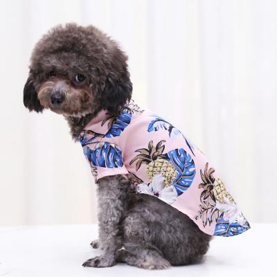 China Summer Viable Dog Clothes Hawaiian Style Leaf Printed Beach Shirts For Small Large Cat Dog Clothes Chihuahua Puppy Pet Costume for sale