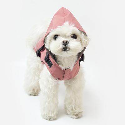 China Viable Raincoat Hooded Reflective Dog Vest Adjustable Dog Cats Clothes for sale