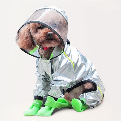 China Sustainable Dog Raincoat Dog Face Pet Clothes Hooded Overalls Waterproof Jacket Dogs Cats Water Resistant Clothes Pet Coat for sale