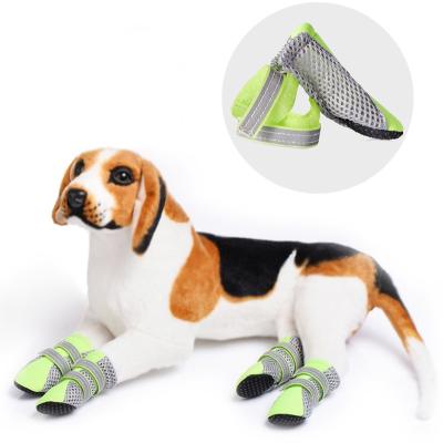 China Viable Breathable Dog Shoes Waterproof Net Soft Summer Pet Shoes Night Outdoor Safe Reflective Boots For Small Medium Dogs for sale