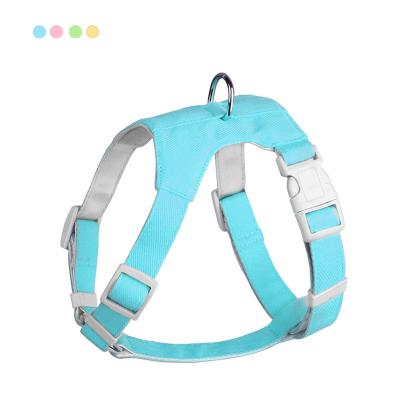 China Padded Dog Harness With Leash Nylon Vest Harness Soft Breathable Soft Adjustable Collar For Dogs Cats Puppy Dog Chest Strap for sale