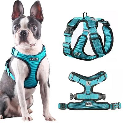 China Summer Reflective Mesh Nylon Breathable Dog Harness Vest for Dogs Puppy Cat Pet Dog Chest Strap Collar for sale