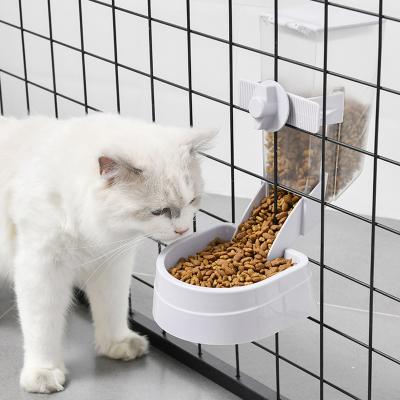 China Automatic Automatic Pet Food Dispenser Pet Cage Hanging Bowl Food Container Feeder Food Water Bowl For Puppy Cats Dogs Pet Products for sale