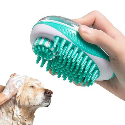 China Sustainable Multifunctional Pet Bathing Brush SPA Massage 2-in-1Comb Soft Silicone Shower Dog Cat Hair Grooming Cleaning Tool Pet Supplies for sale