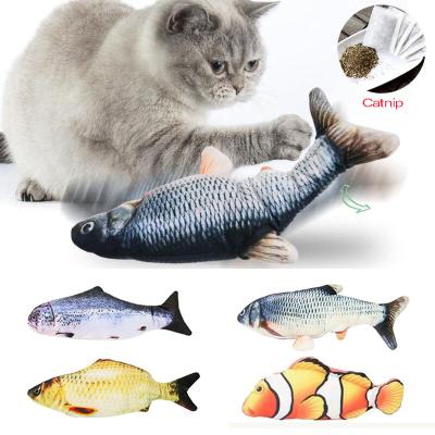 China Viable Electronic Pet Cat Toy Fish With Catnip USB Simulation Charging Fish Trained TOS For Dog Cat Chewing Playing Biting Cat Supplies for sale