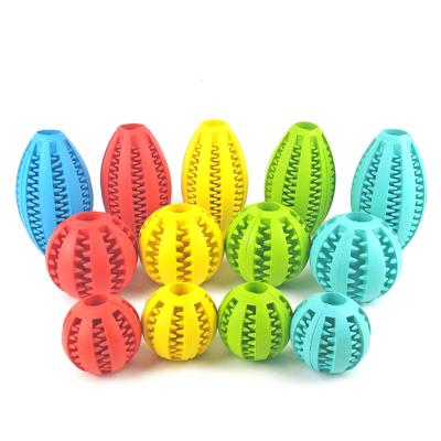 China Viable Interactive Dog Chew Toy Natural Rubber Balls Tooth Cleaning Toy Food Dispenser Ball TPR Dog Chew Toys for sale