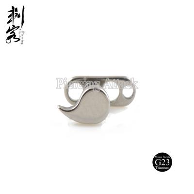 China Vintage G23 Titanium Comma Style Internally Threaded Body Jewelry for sale