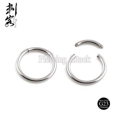 China Vintage G23 Titanium Highly Polished Body Jewelry 14 Gauge Titanium Segment Captive Ring for sale