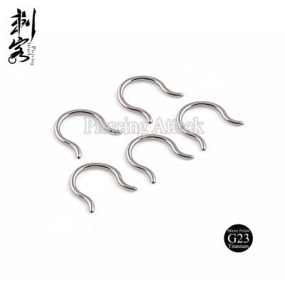 China Vintage G23 Titanium Highly Polished Body Jewelry Nickel Free Nose Rings Septum Retainers for sale