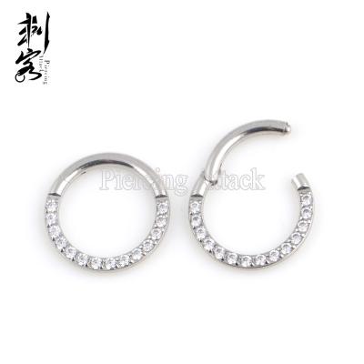 China CLASSIC 316L Multoi Surgical Steel Stone On Top Silver Clicker Septum Piercing for sale