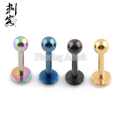 China Vintage 14 Gauge Titanium Anodized Labret Lip Ring 1.6*8*4mm Body Jewelry for sale