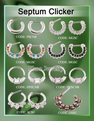 China Clicker Surgical Steel Septum 316L Stainless Steel Septum Piercing Jewelry for sale