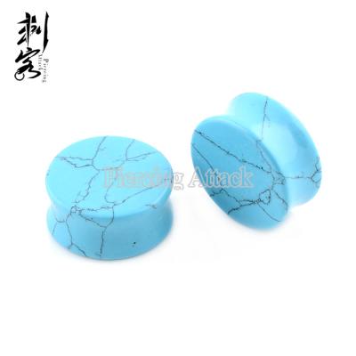 China Punk Body Jewelry Tuqo Oval Ear Tunnels Stone Ear Plugs Mixed 9pcs 9 Sizes Lot for sale