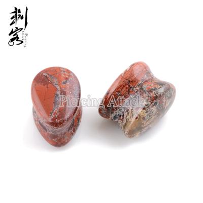 China Wholesale Jade Jasper Teardrop Stone Ear Plugs Body Jewelry in China for sale