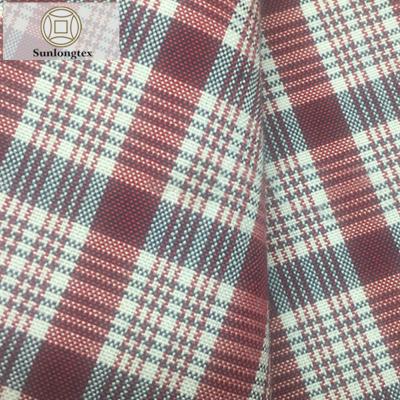 China Dimensional Anti Pill PEACH CARBON PEACH PU Liner Plaid Clothing Textile Fabric Tear-Resistant Cotton Blended Fabric for sale