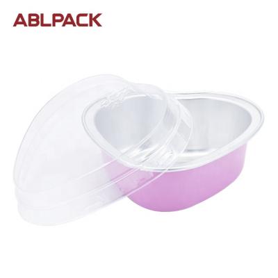 China 55ml Small Heart Shaped Baking Aluminum Foil Baked Disposable Aluminum Baking Cups Rice Cake Container Cups for sale