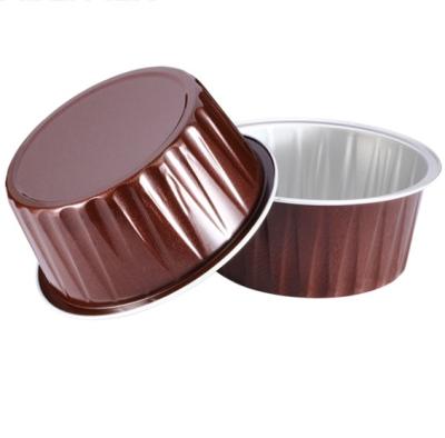 China Colorful 125ml Food Aluminum Foil Bakery Containers, Aluminum Foil Baking Cups for sale