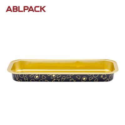 China For Food ABL PACK 718ml Long Shape Aluminum Foil Container With Lid Pound Cake Bakery Disposable Packaging Boxes for sale