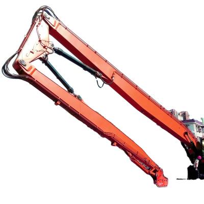 China Three Stage Excavator Long Reach High Reach Building Demolition Boom And Arm With Breaking Hammer Or Hydraulic Cutter for sale