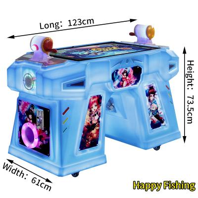 China Blue Coin-Operated Amusement Machine Two Person Arcade Fishing Joystick Game Console for sale