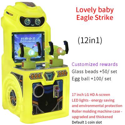 China Cartoon Cute Baby Coin Mall Robot Kinderen Twin Warrior Eagle schietmachine Te koop