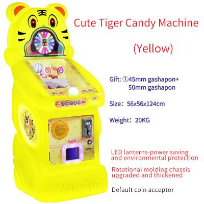 China dulce de la máquina de garra de caramelos grabador encantador tigre colorido distribuidor de caramelos en venta