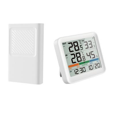 China Hot Selling ABS Electronic Radio Temperature Humidity Monitor Meter Thermometer Indoor and Outdoor Hygrometer for sale