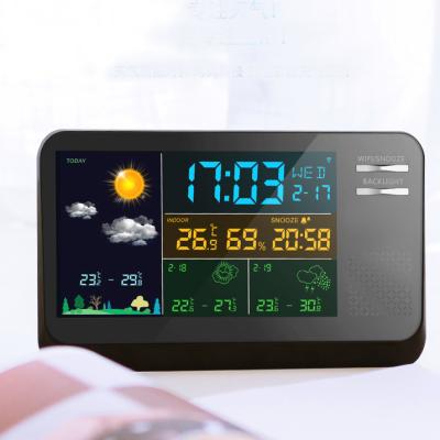 China Custom Antique Style Digital Wifi Wall Clock 3 Day 3 Day Weather Forecast for sale